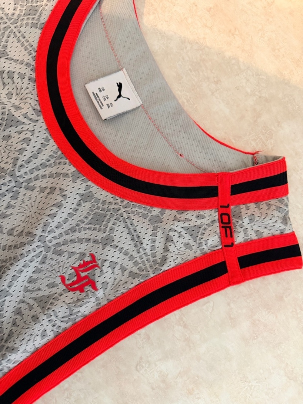 PUMA HOOPS x LAFRANCÉ Slam Basketball Jersey Mens XXL Gray Red